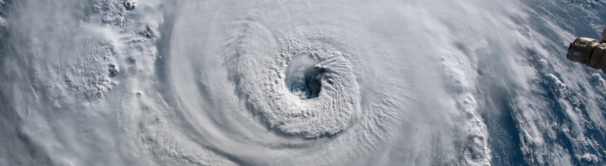 Aerial view of a hurricane